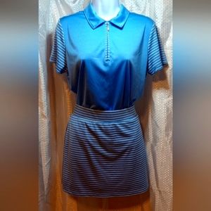 Izod Golf Set, Skort and Top, Blue, Large Top, Medium Skort, Tennis, Pickleball